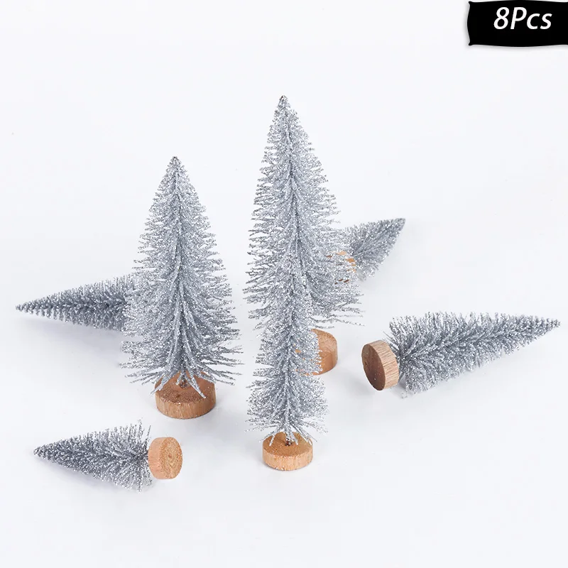 8pcs mini tree-C Cyuan, Рождественский бант, красное золото, серебро, украшение на елку, бант, Рождественское украшение, безделушки для нового года, Navidad, Декор - Цвет: 8pcs mini tree-C