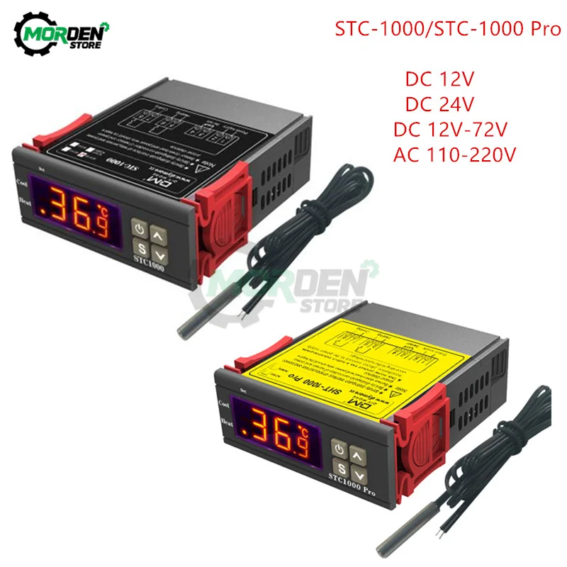 STC-1000 DC12V 24V AC110-220V DC12V-72V Digital Thermostat Temperature Controller Thermoregulator Home Heating Cooling STC 1000