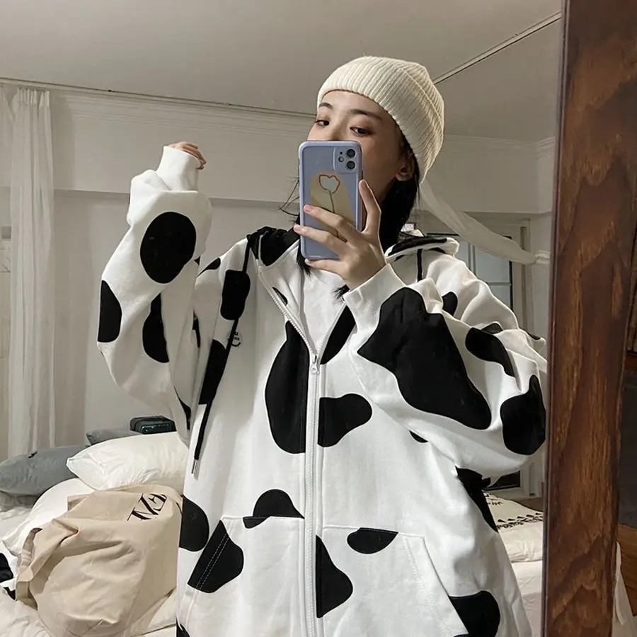 

Jacket Women New Loose Ins Rabbit Oversized Hoodie Korean Sweatshirt Hoodies Harajuku Kpop Streetwear Gothic Outerwear