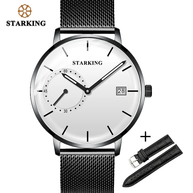 

Часы STARKING мужские, кварцевые, аналоговые, сетчатые, с кожаным ремешком