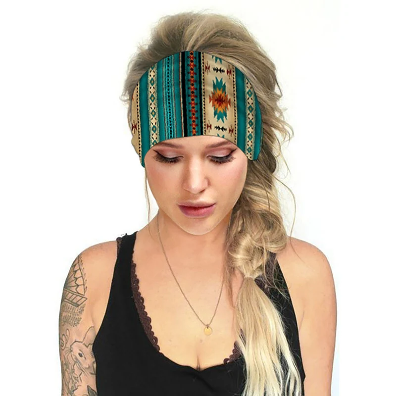 3D цифровая Спортивная впитывающая Пот повязка для йоги широкая спортивная в