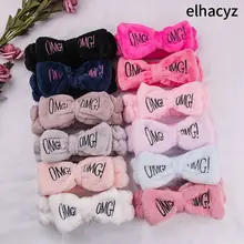 Faixa de cabelo "omg" 10 segundos, venda quente de tiara com letras "omg", elástico macio, moda feminina, acessórios para cabelo, maquiagem, lavar o rosto, chapéu (2)