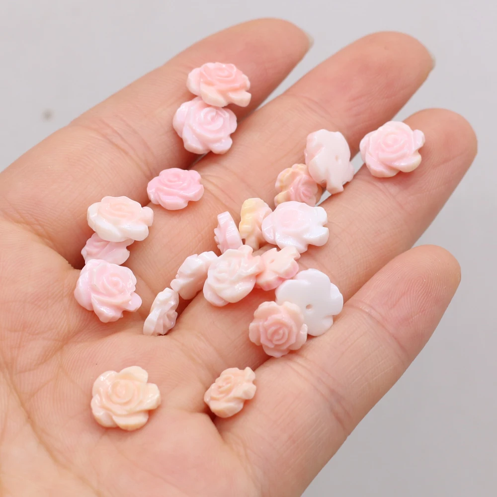 

2PC Fashion Flower Shape Shell Beads Natural Freshwater Shell Loose Beads for Making Jewerly Accessories Size 10x10mm