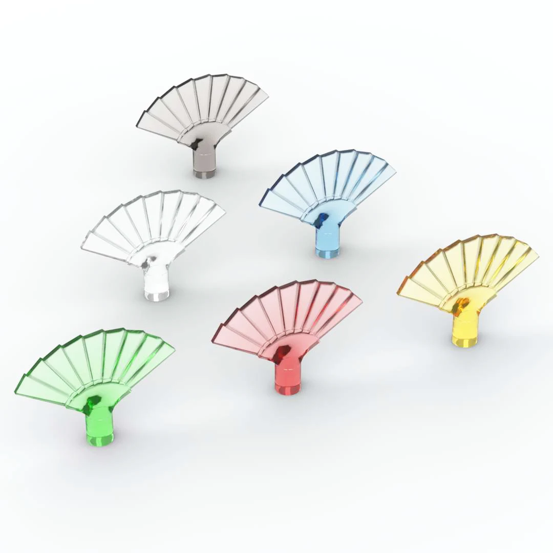 

8pcs MOC Bricks Transparent Colors Utensil Hand Fan 93553 Building Blocks Assembles Particles diy Children Creative Toys