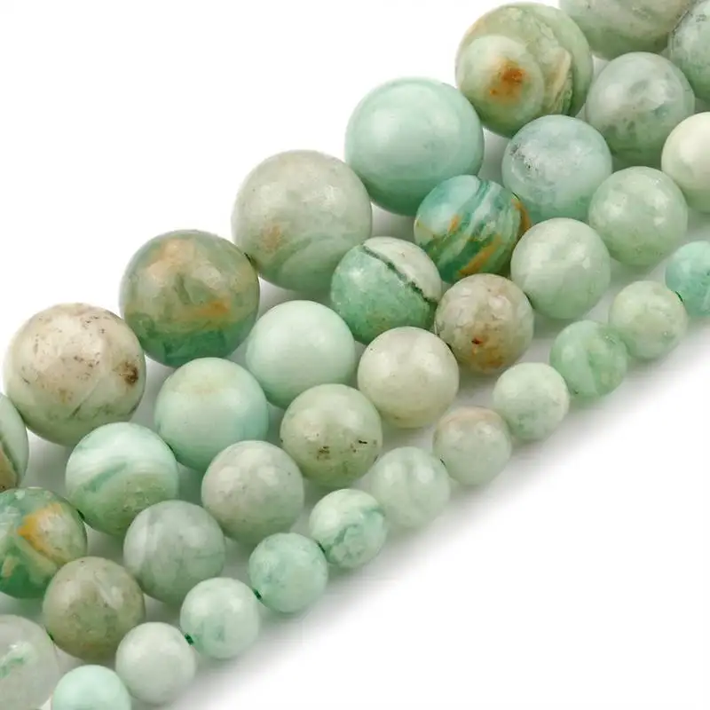 6 8 10 12 mm 15 Inches Natural Stone Green Creastly Beads Round Loose For Jewelry Making components DIY Bracelet Necklace | Украшения и