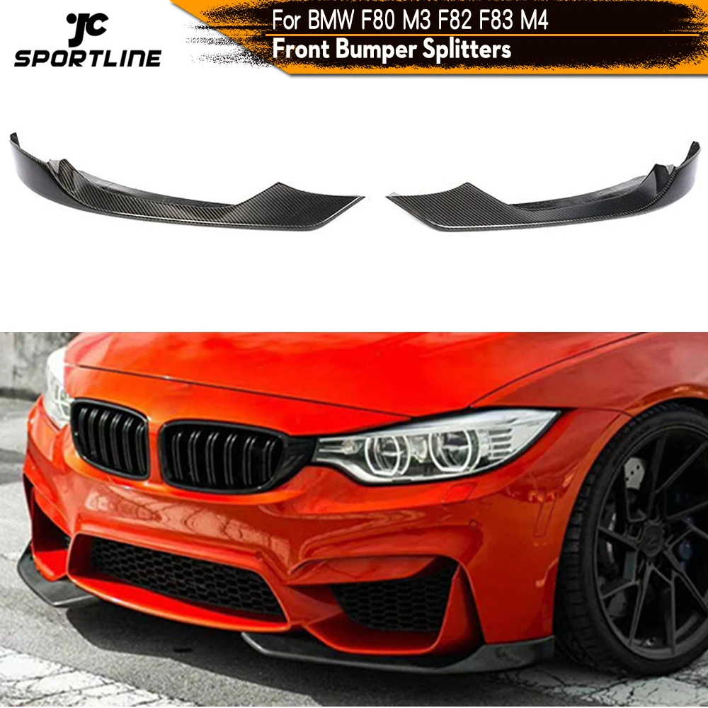 Передний бампер спойлер разветвители для BMW F80 M3 F82 F83 M4 Sedan Coupe Convertible 2014 2018 Winglets из