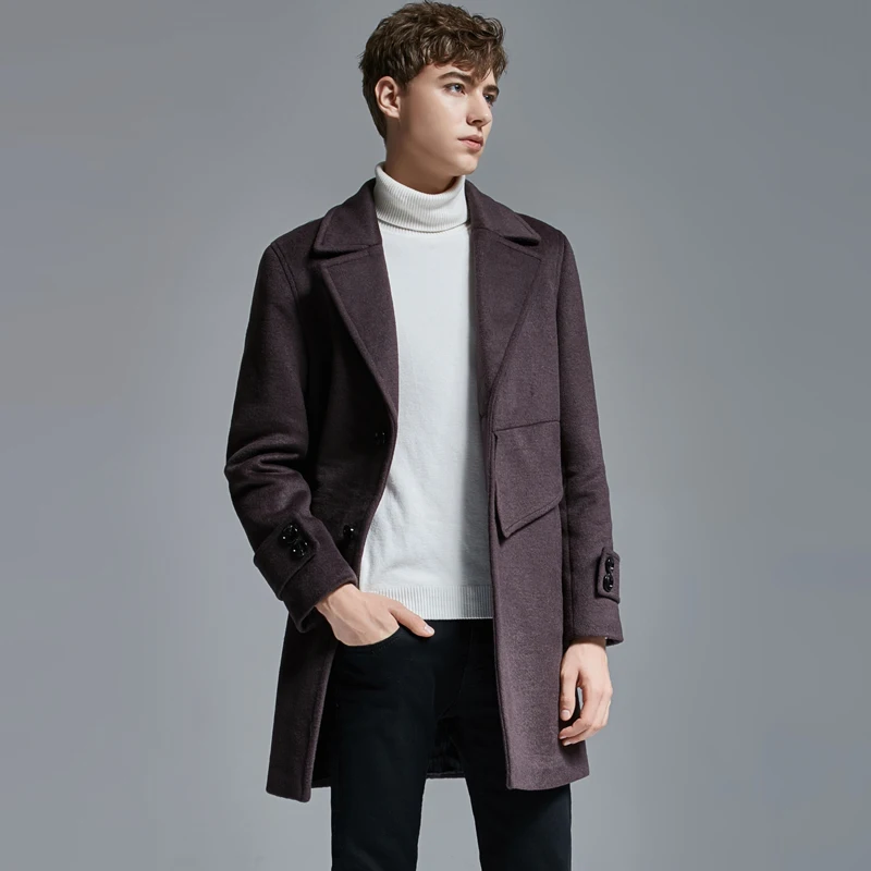 

Minglu Wool Male Trench Luxury Single Breasted Thicken Casual Mens Jackets And Coats Autumn Winter Man Coats Plus Size 6XL