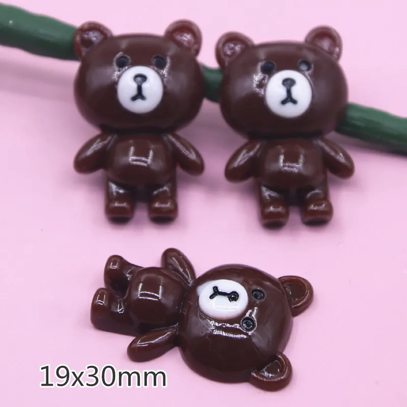 10 шт. Каваий девочка медвежонок из смолы/плоская спина Кабошон Художественное