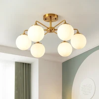 modern led chandelier ceiling glass ball lamps nordic hanging lights bedroom lighting fixtures living room suspension luminaires