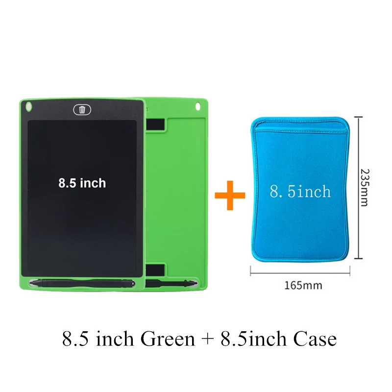 Green add Case Игрушки для рисования 8,5 дюймов письмо е-писатель доска для рисования детей раннего образования Игрушка Дети ультра-тонкий планшет с адсорбционный магнит - Цвет: Green add Case