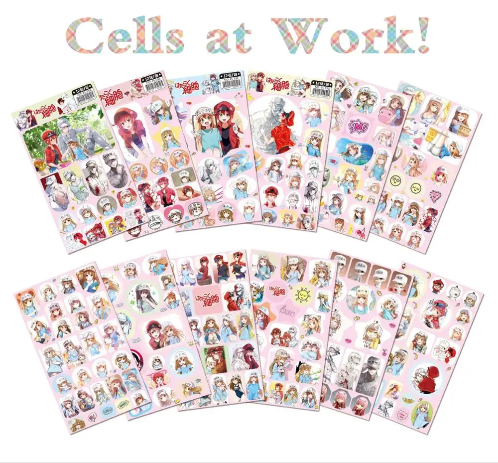 12 шт./компл. клетки на небольшой платформе стикер Аниме комиксов вокруг наклейки