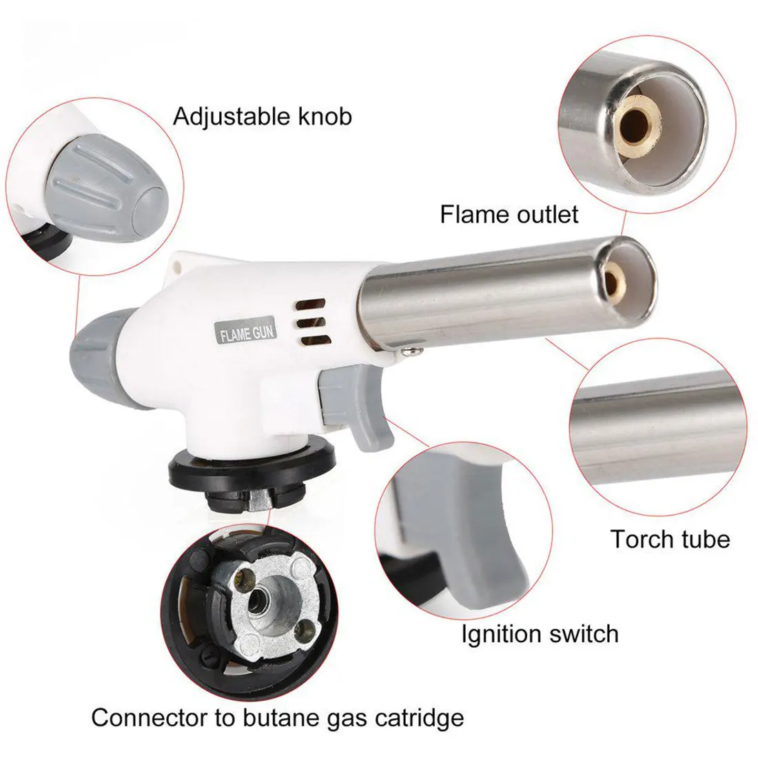 

Gas Torch Flame Gun Blowtorch Cooking Soldering Butane AutoIgnition gas-Burner Lighter Heating Welding Gas Burner Flame