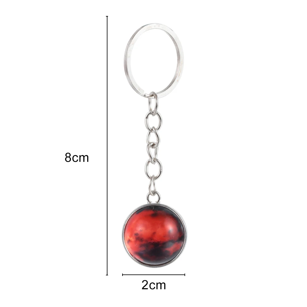 Цепочка для ключей светящаяся луна стеклянный шар земля солнце Jupiter планета