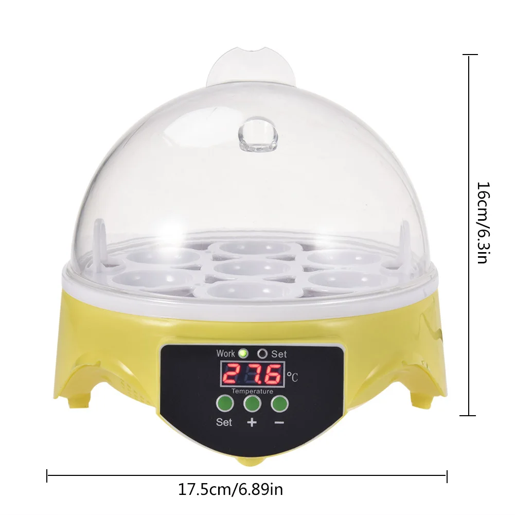 

Mini 7 Eggs Incubator Digital Automatioc Incubator For Chickens Duck Geese Quail Farm Egg Incubators Machine Poultry Hatcher Box