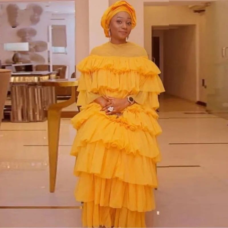 

Саудовско-Аравийский вечерние платья размера плюс; Многоярусная трапециевидной формы; Платье с длинными рукавами, платье для выпускного ве...