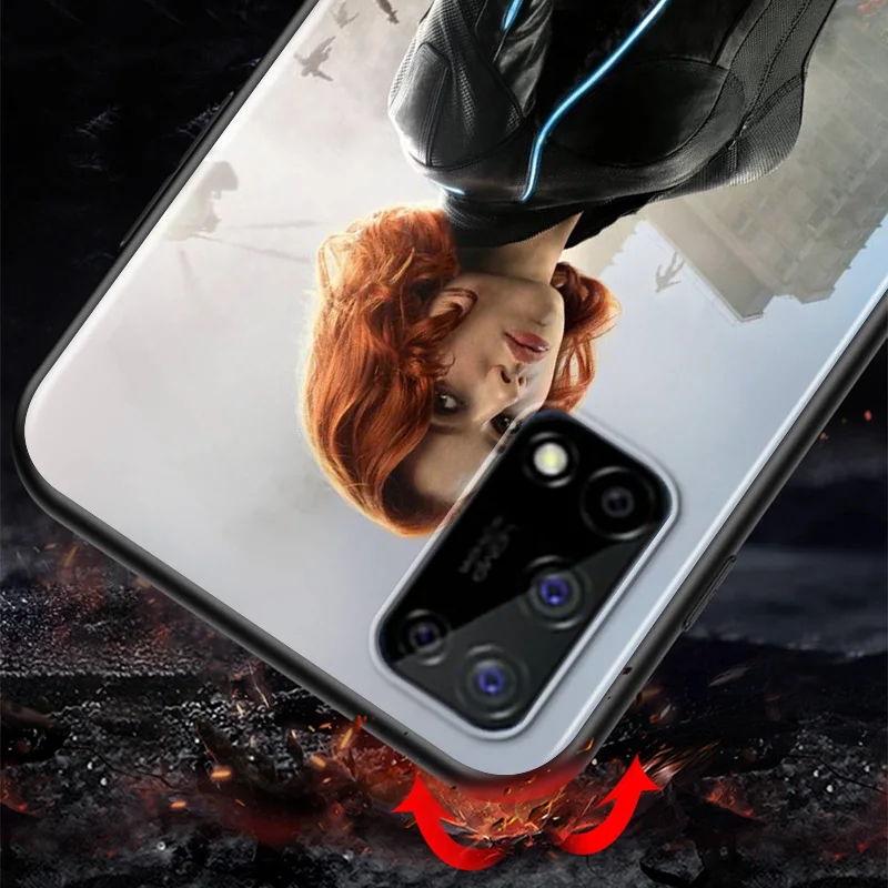

Marvel Avengers Super Hero Black Widow For Huawei Honor V9 Play 3E 8S 8C 8X MAX 8A 2020 Prime 8 7S 7A Pro 7C Black Phone Case