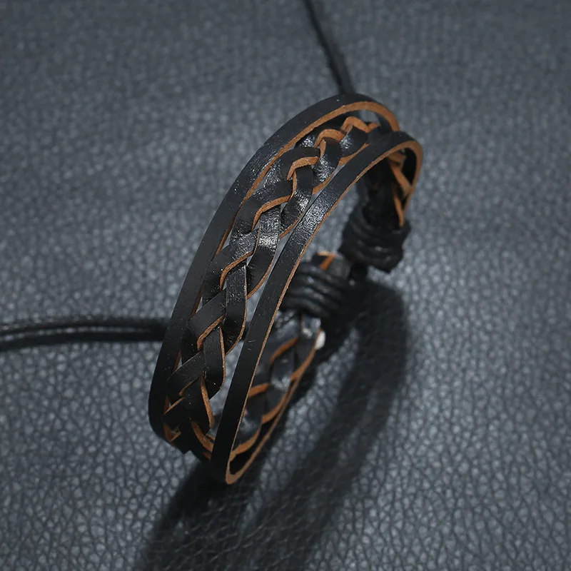 2019 новые ювелирные изделия винтажное плетеное кожаное кольцо простые браслеты