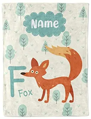 Miglior Le Coperte Dell'alfabeto Per Ragazzi E Ragazze Sono Per La Coperta Da Tiro In Pile Leggero Caldo Personalizzato Fox Per L'apprendimento Dei Bambini