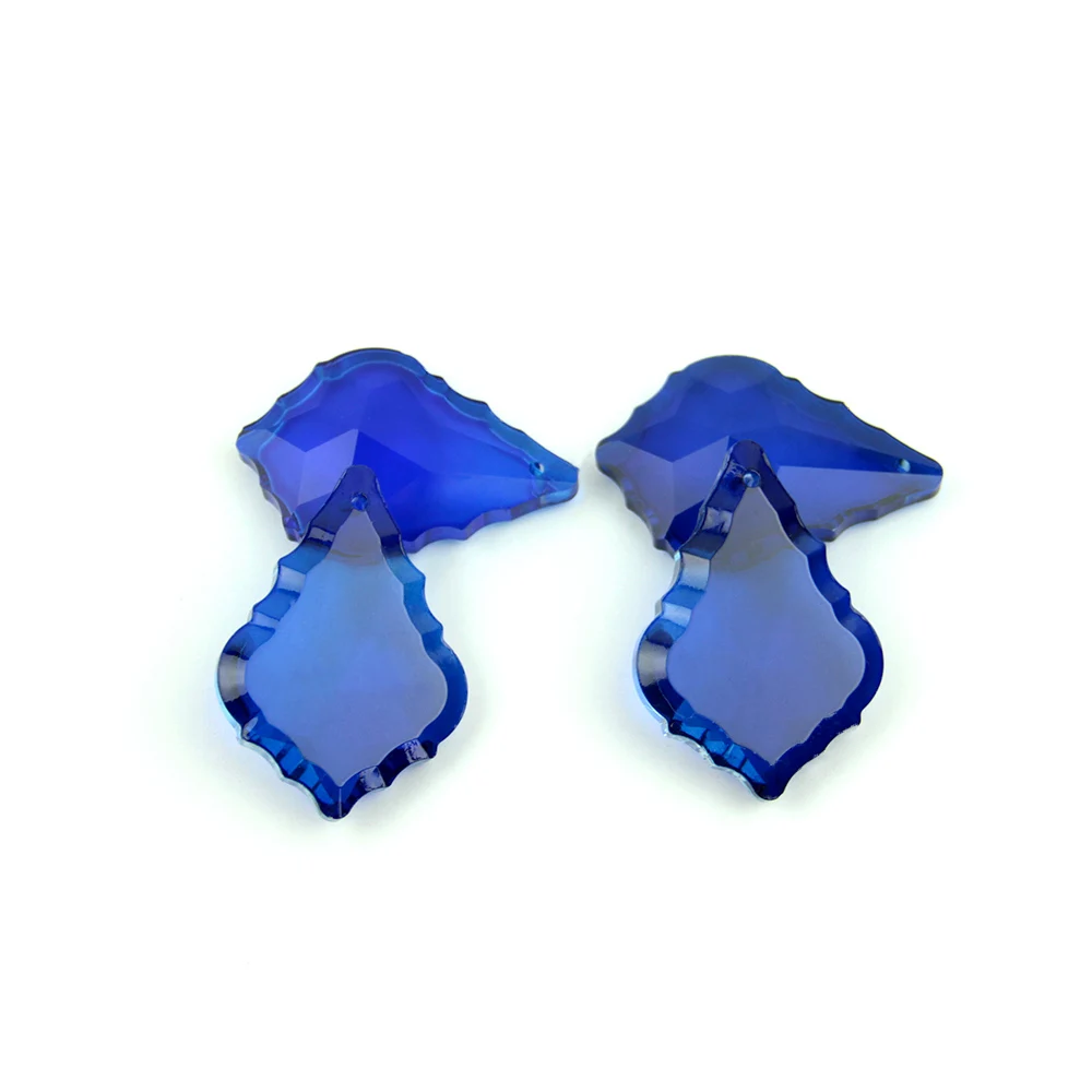 

New Arrival Dark Blue 38MM/50MM/63MM/76MM K9 Optical Crystal Plated Maple Leaf Prism Ornament Glass Pendants