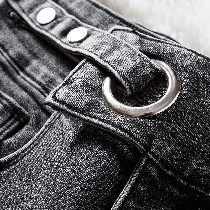 

Women 2021 Spring Summer Fashion Solid Color Jeans Female New High Waist Slim Pencil Pants Ladies Skinny Denim Trousers P81
