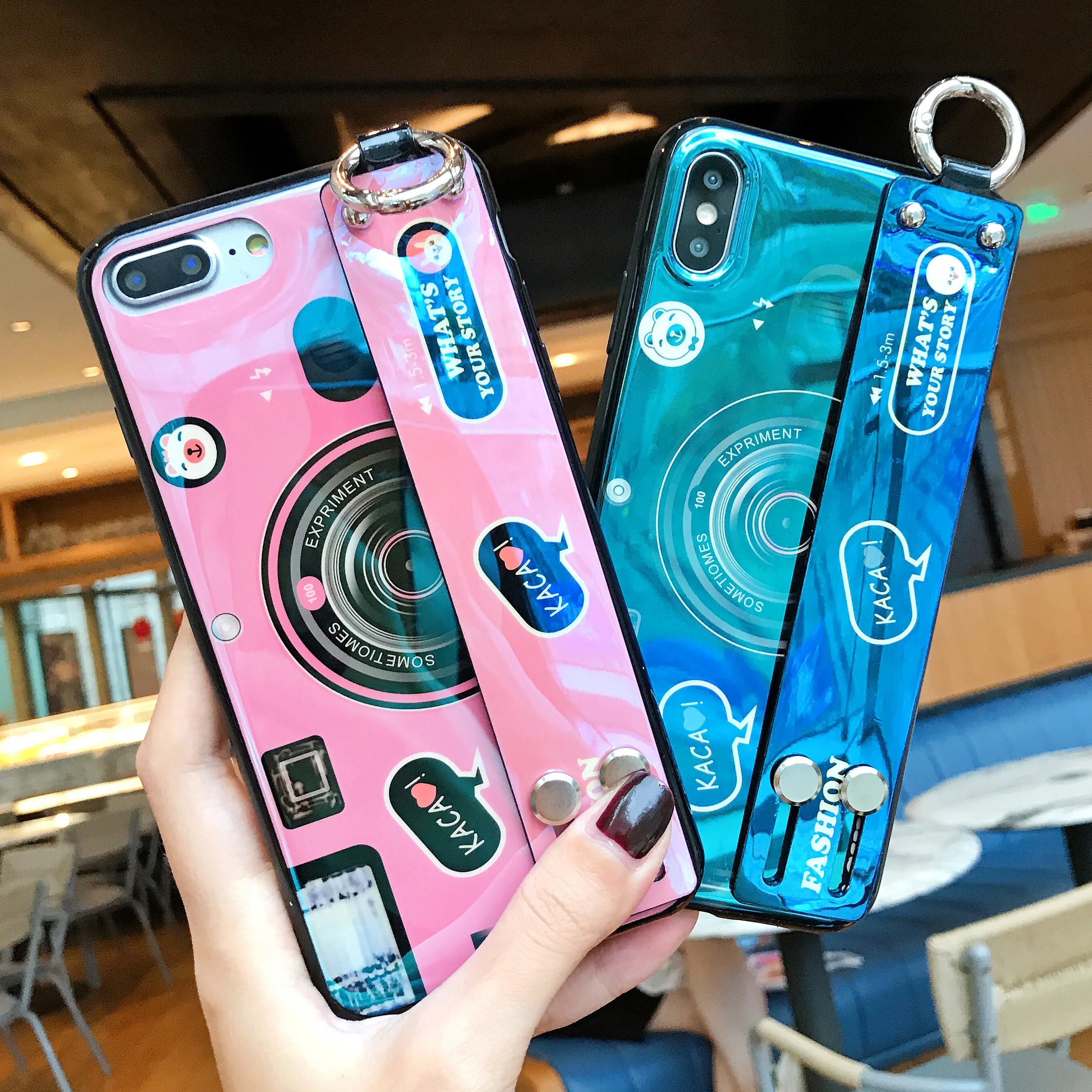 Ретро Камера 3D ремешок Стенд держатель мягкий ТПУ чехол для телефона samsung Galaxy A70 A60