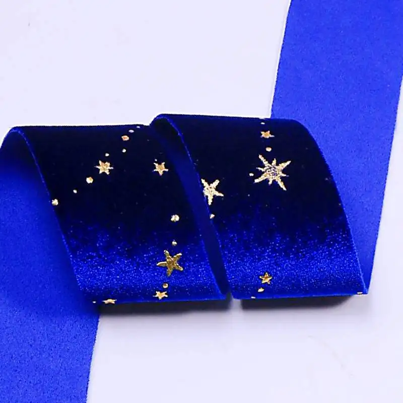 10 ярдов 25 мм/38 мм Золотая/звезда бархатная лента сделай сам материал ручной