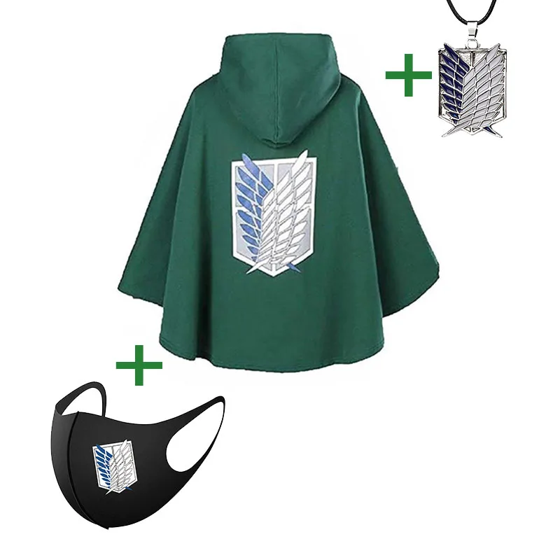 

Anime Cloak Attack on Titan Cosplay Shingeki No Kyojin Scouting Legion Wings of Liberty Eren Hange Zoe Levi Ackerman Outfit Cape