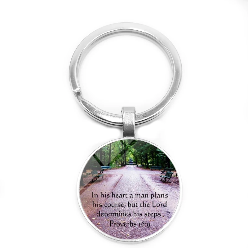 2019 New Retro Christ Bible Prayer Verses Reference Glass Cabochon Keychain Christian Car Key Ring Jewelry Pendant Gift | Украшения и