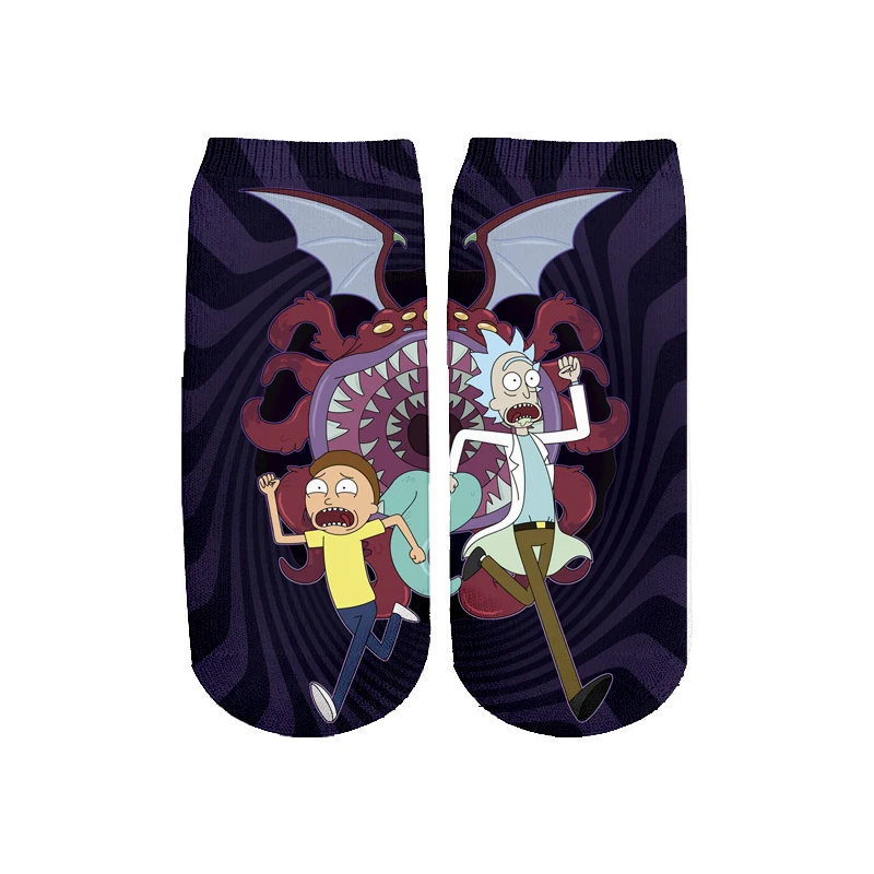26 Новейшие Rick and Morty 3D печатных мультфильм милые короткие носки для мужчин женщин harajuku корейские носки RS-001 - Цвет: 26