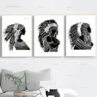 Северная индийская плакаты и принты Красивые Индийские молодые женщины силуэт Картина на холсте домашнее настенное Искусство Декор гостиной