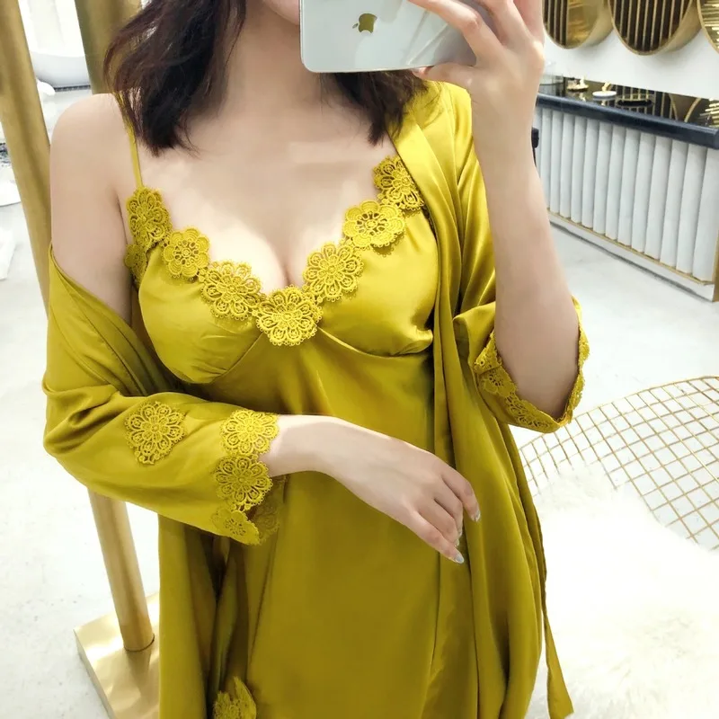 SIMISI женская ночная рубашка из вискозы однотонная кружевная сексуальная пижама с