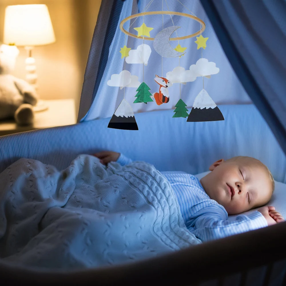 Подвесная подвесная подвеска на детскую кроватку с войлочной звездой луной