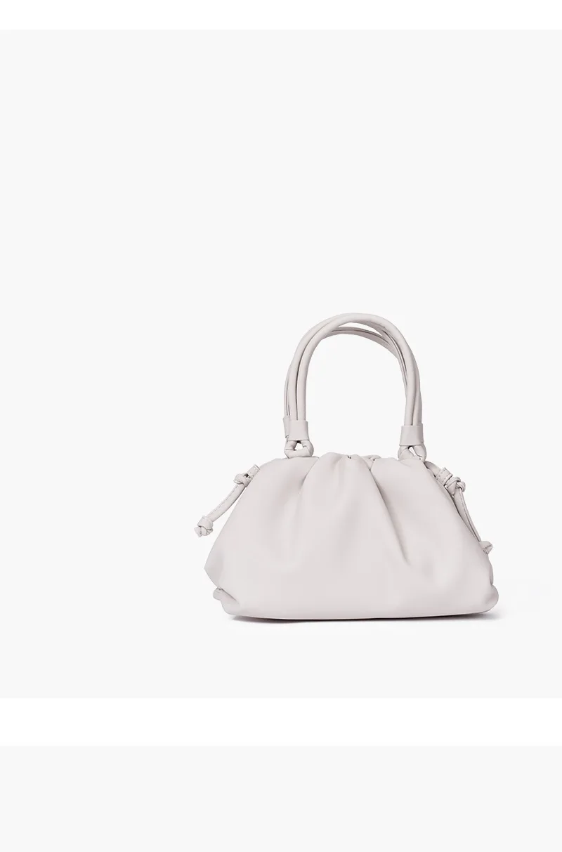 women handbag cowhide Shoulder bag fashion pleated cloud bag