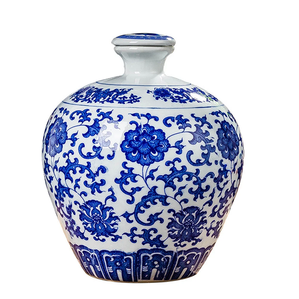 

1pc Household Ceramic Pot Sake Storage Canister Decorative Container