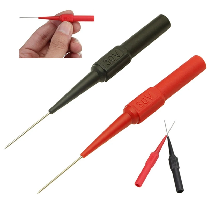 

30V-60V 0.7/1mm Multimeter Probe Test Leads Wires Insulation Piercing Needle Non-destructive Test Probes Red/Black Dropshipping