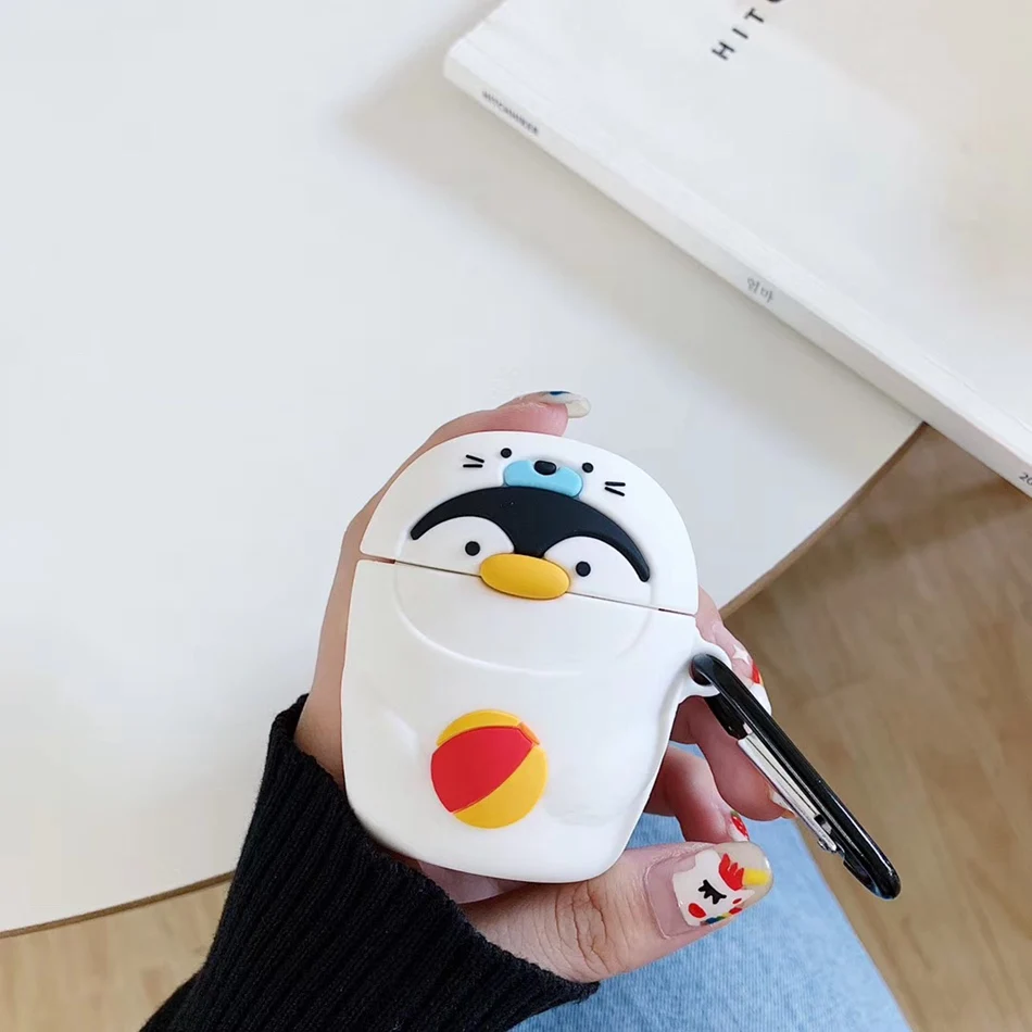 759-D 3D чехол для наушников s для AirPods, силиконовый чехол с милой собачкой из мультфильма, чехол для Apple Air pods 2, забавный чехол для наушников, кольцевой ремешок - Цвет: 759-D