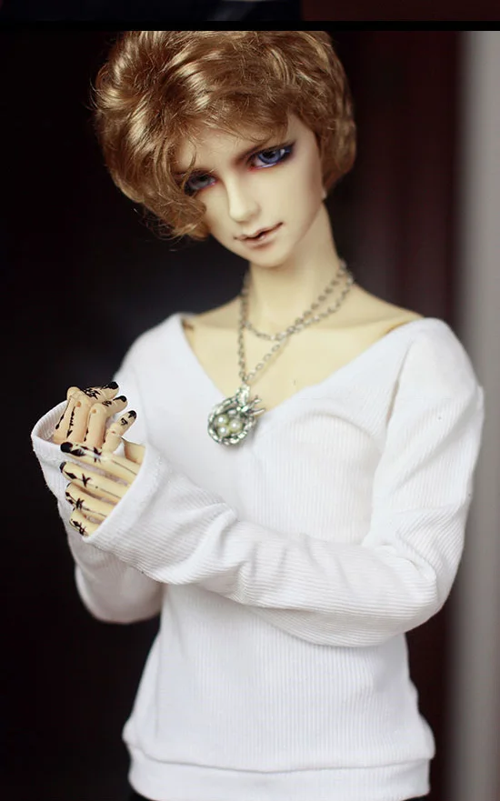 

Одежда для куклы BJD, подходит для 1-3 1-4 белых вертикальных линий с тонкой нитью и V-образным вырезом, аксессуары для кукол