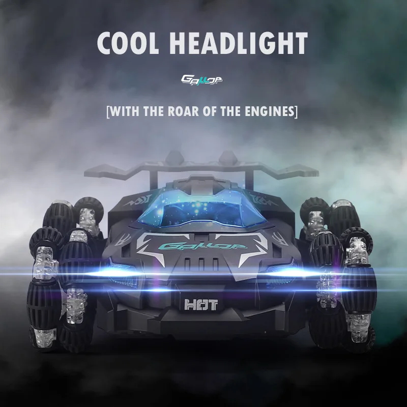 

2.4g Radio Remote Control Car Children Electric Toy Spray Stunt Light Music Remote Control Drift Car 4wd Off-road Vehicle Gift