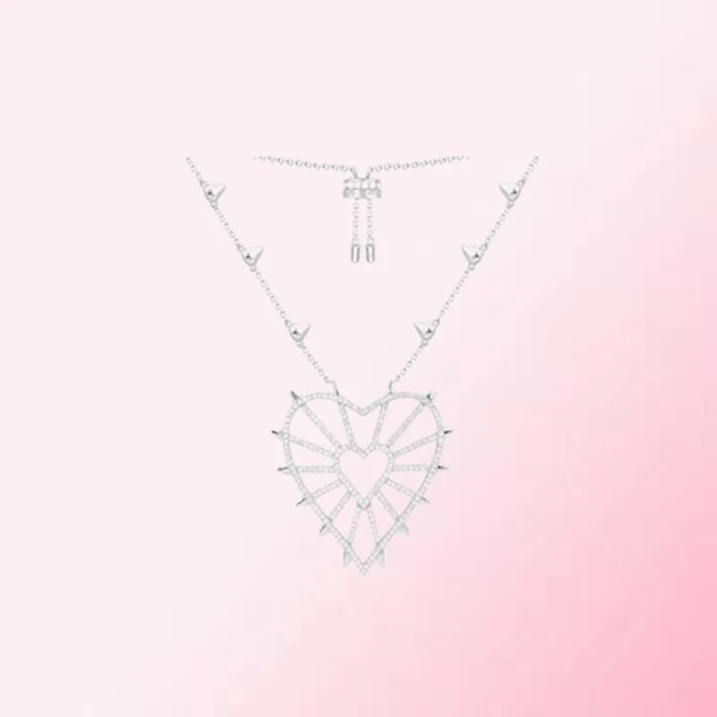 

1:1 Make 925 Sterling Silver Customized Tricky Heart Exquisite Fashion Personality Necklace