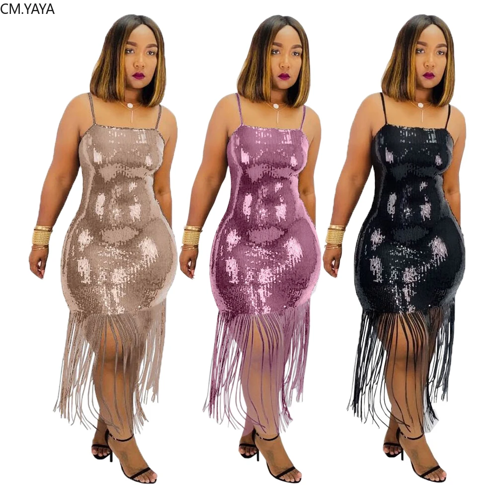 Женское зимнее облегающее мини платье GL с длинным рукавом блестками и кисточками