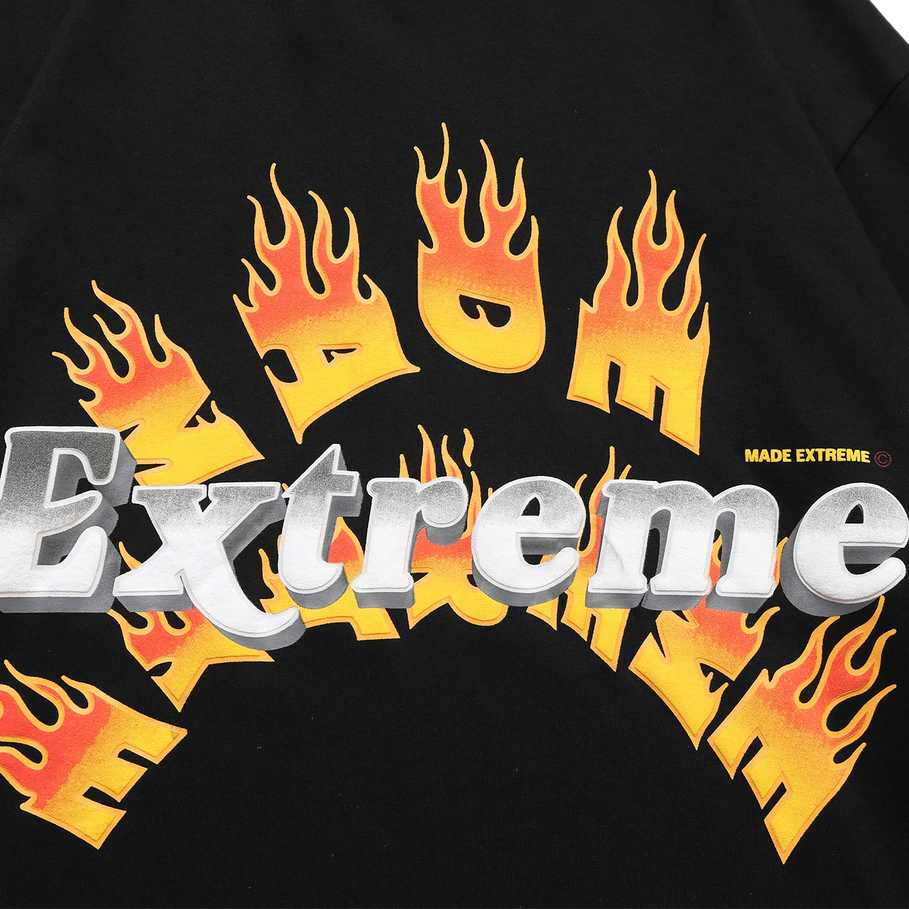 Футболка мужская оверсайз с принтом огненного пламени и надписью Повседневная