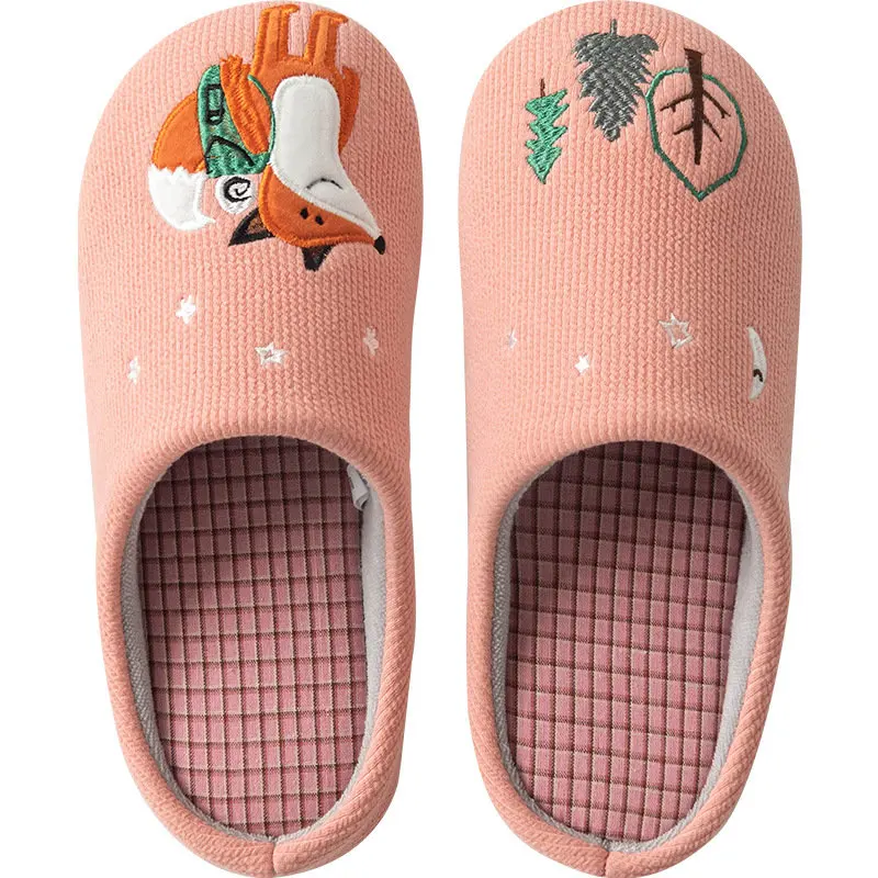 pink Женские домашние тапочки; нескользящие домашние хлопковые тапочки для влюбленных; коллекция года; сезон осень-зима; женские и мужские домашние тапочки; SH08281 - Цвет: pink