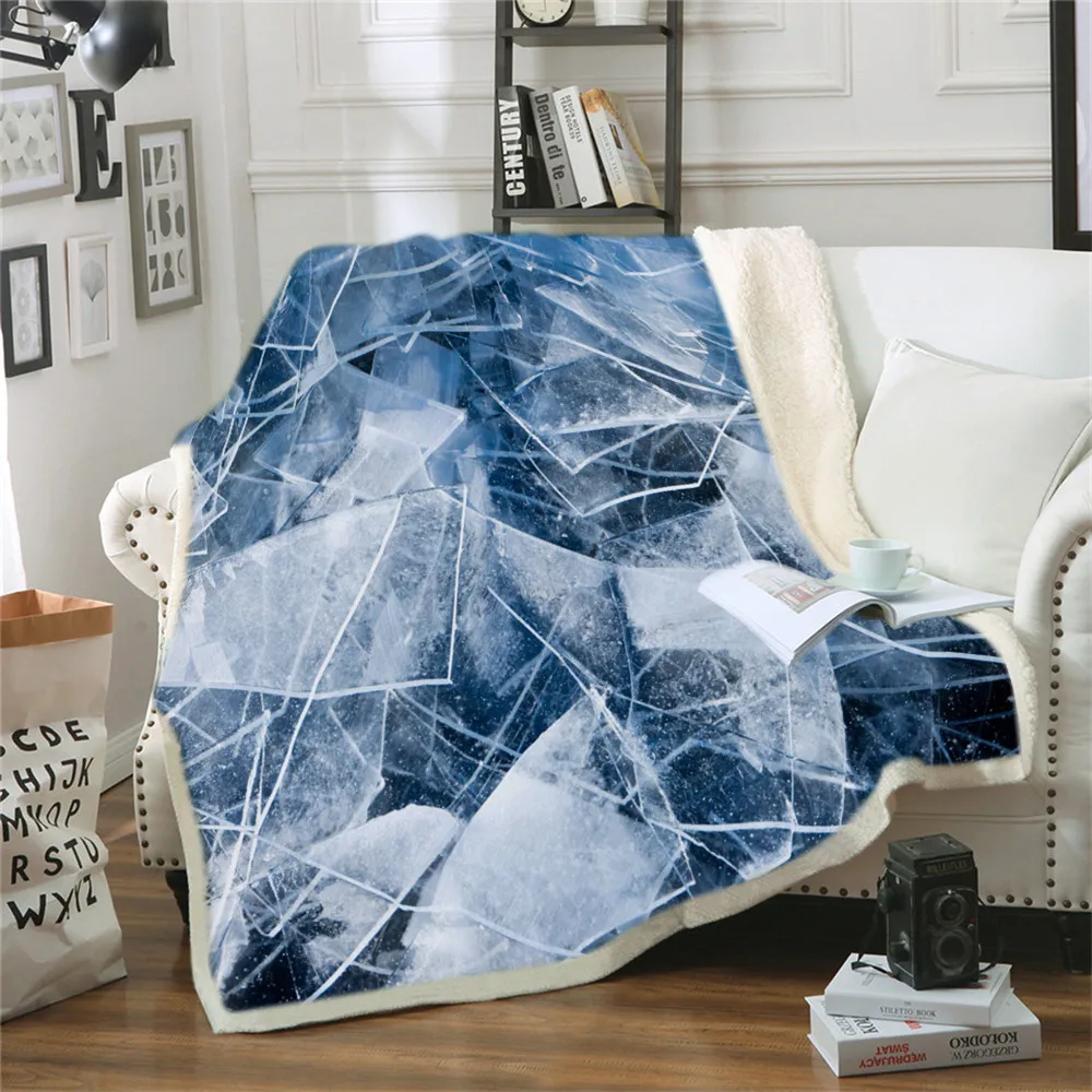 

Polar Bear Sherpa Blanket Blue Whale Soft Blanket Ocean Iceberg Bed Blanket Arctic Mantis Decama Blanket