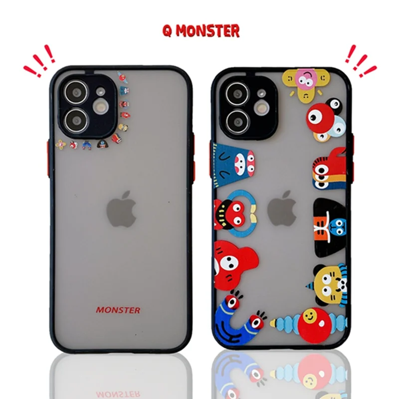 

Little monster cartoon iPhone 12 11 Pro Max XS Max XR 7 8 Plus TPU protective case