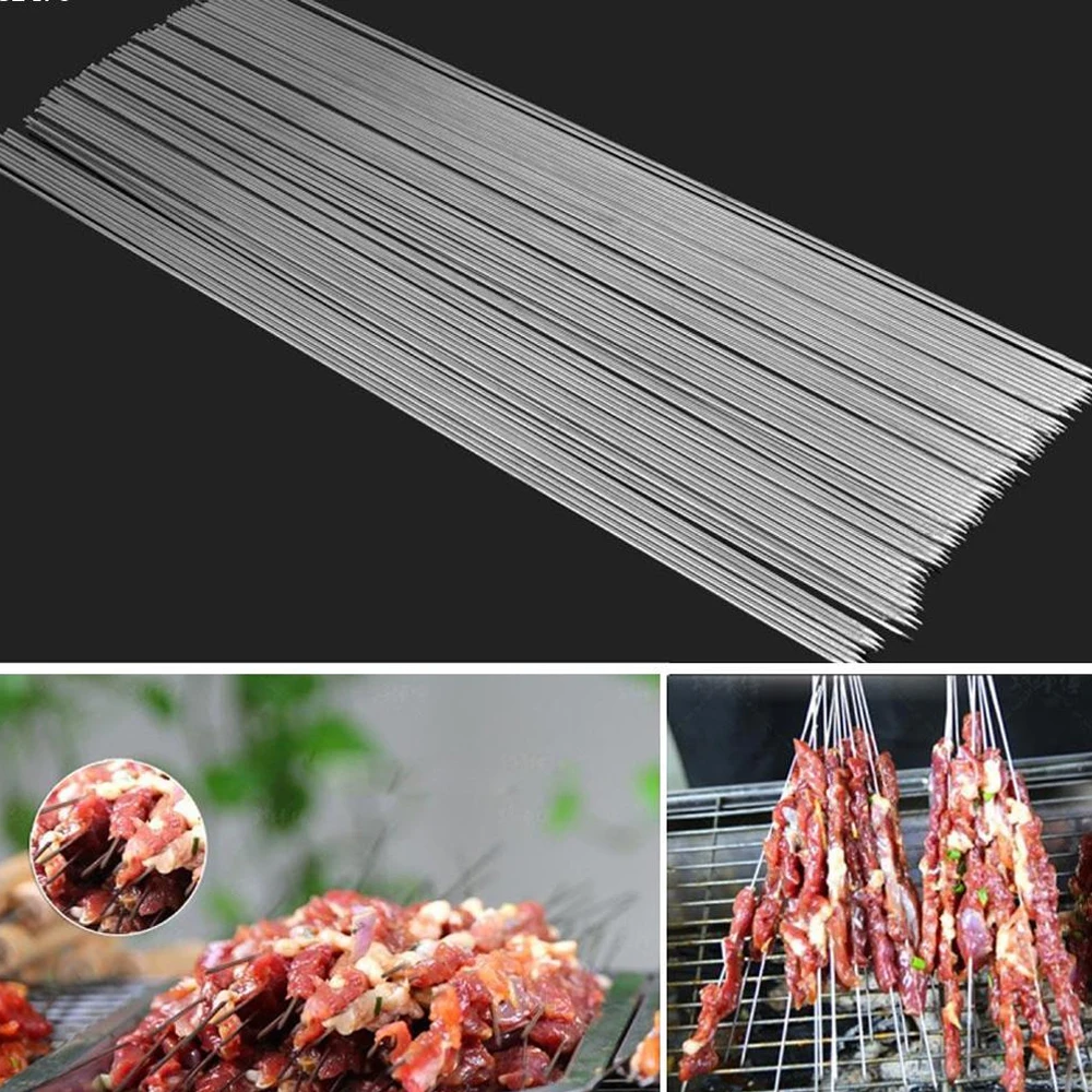 100 шт. иглы для барбекю из нержавеющей стали гриля палочки шпажки