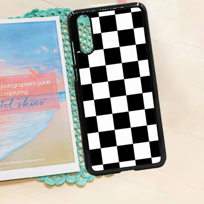 

White Black Cow Black white grid pattern luxury Phone Case funda PC for iPhone 11 12 pro XS MAX 8 7 6 6S Plus X 5S SE 2020 XR