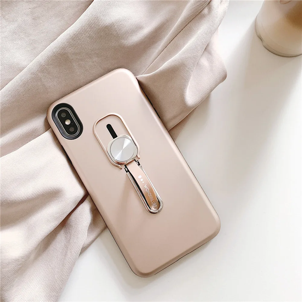 Розовый Роскошный чехол для телефона с магнитным кольцом для iphone 11 pro max Xs max XR X 8 7 6s Plus силиконовый автомобильный держатель с кольцом на палец - Цвет: Розовый