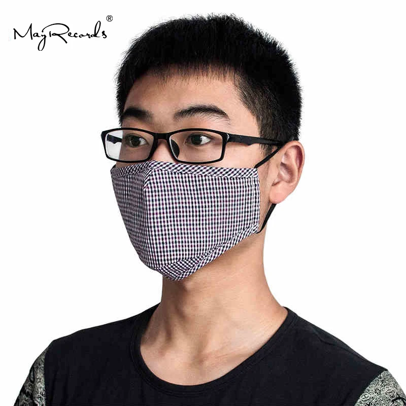 

Hot Sale 2PCs Washable Durable Cycling Mouth-muffle PM2.5 Anti-dust Fashionable Unisex Grid Mask Respirator