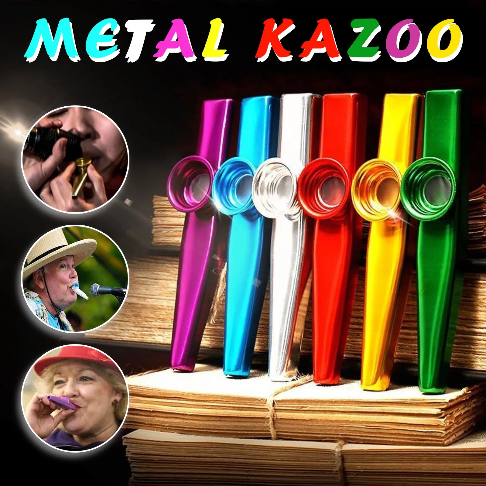 

1pc Metal Kazu Harmonica Beginners Children Learning Education Adult Party Musical Instrument For Baby Kids Toy Gift Alloy
