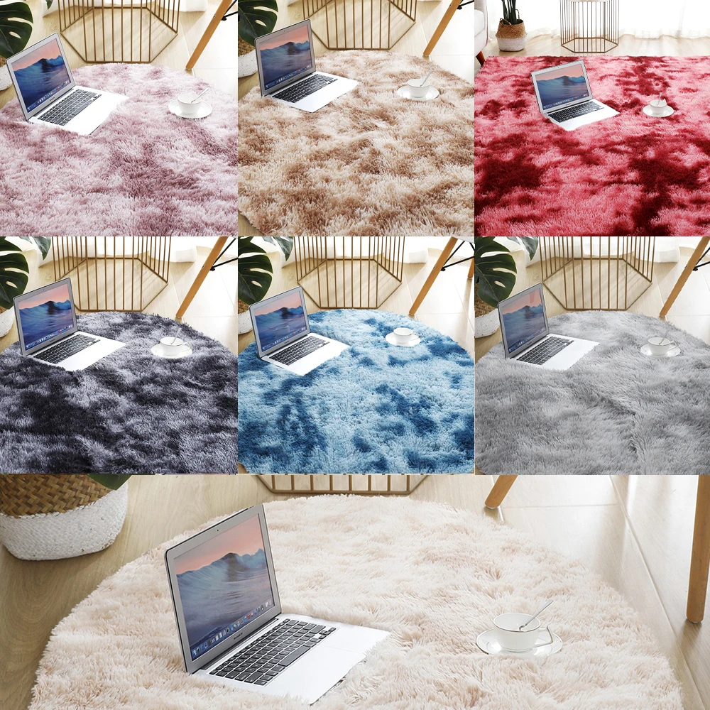 

Round Thick Carpet for Living Room Plush Rug Children Bed Room Fluffy Floor Carpets Home Decor Rugs Soft Velvet Mat Anti-slip